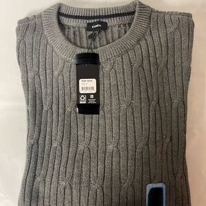 EXPRESS Gray Cable Knit Sweater for Men